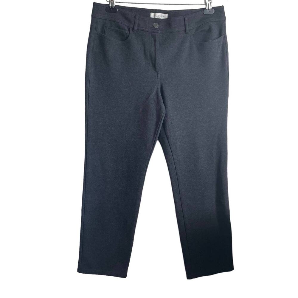 Talbots Pants Women Size 14P Smokey Gray Straight Leg Pockets Officewear Classic